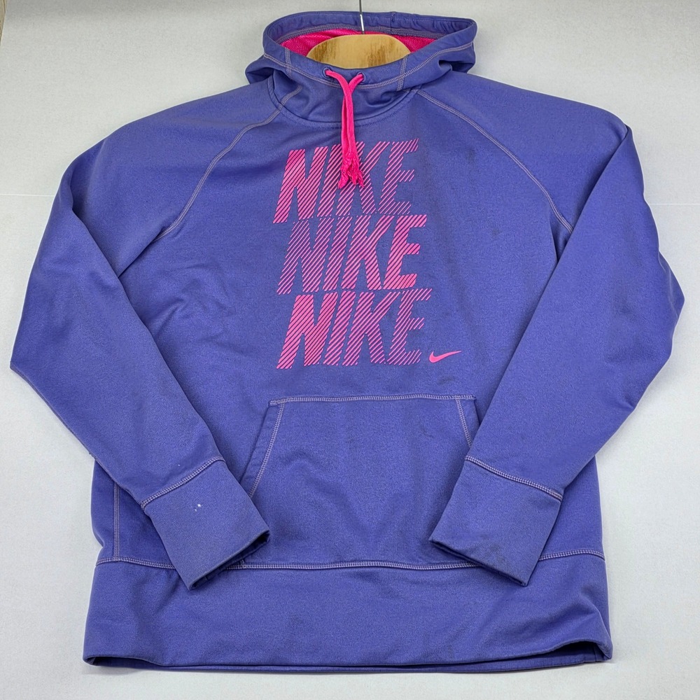 Nike Therma-FIT Hoodie Jacket Women's XL Purple Pink Graphic Pullover - Picture 2 of 9